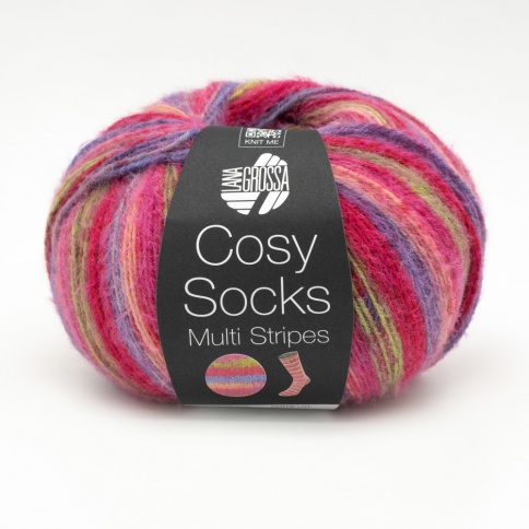  Пряжа Lana Grossa Meilenweit.100.Cosy Socks Multi Stripes 152 фото 1